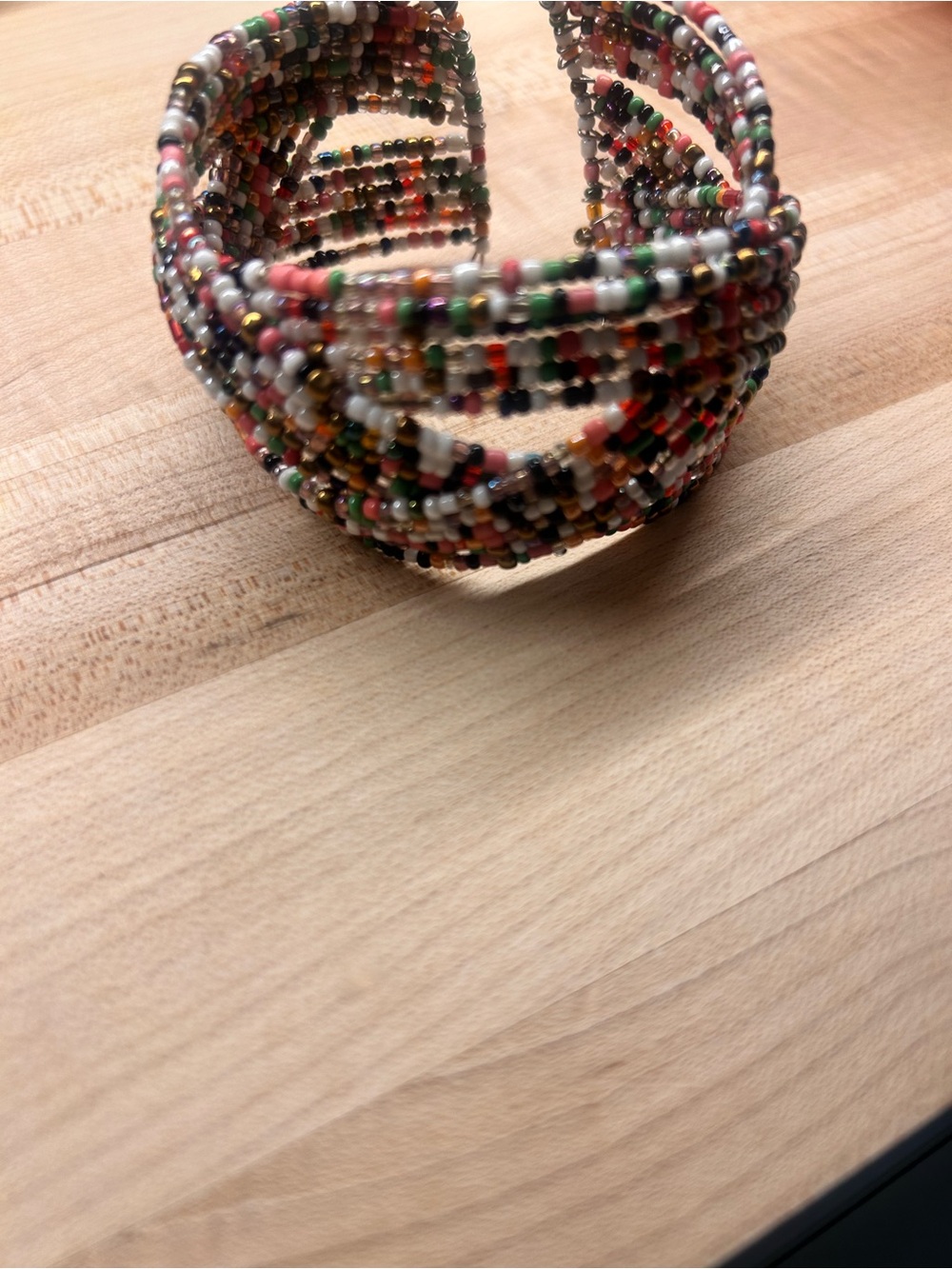 Multi-Color Seed Bead Wrap Cuff Bracelet - Women Jewelry